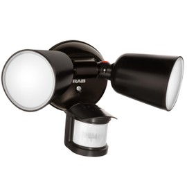 RAB Lighting LU160 Luminator Motion Sensor Outdoor Lights - Flood Light for Security, Outside Dusk to Dawn Photocell, 3000k–5000k Tunable, IP65 Weatherproof Rating, 160°Coverage, 50 Ft Range (Bronze)