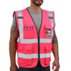 Dib Safety Reflective Vest High Visibility with Pockets and Zipper,