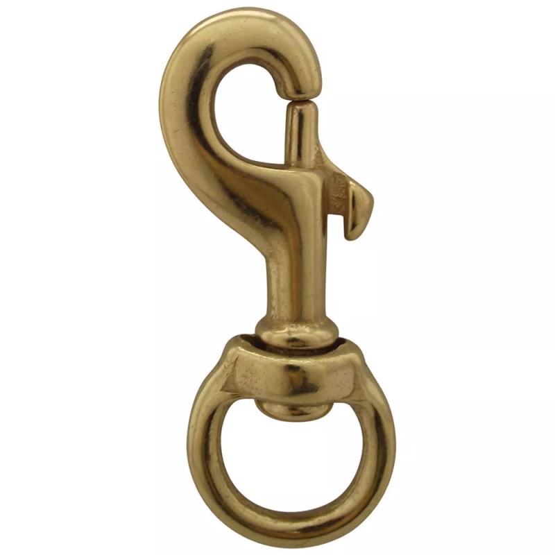 Flagpole Gear 2 Brass Swivel Flag Snap Hooks 4 3/4"