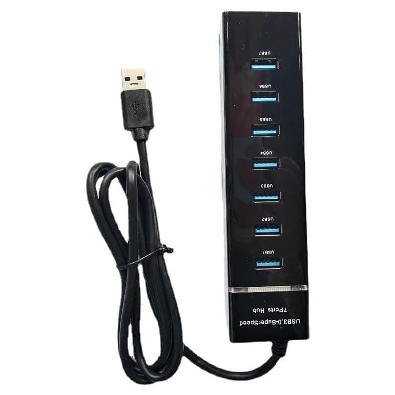 USB 3.0 Hub, 7-Port USB Data Hub Splitter for Laptop,