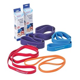 (Made in Malaysia)(4 Level) 41" Sanctband Super Loop Band Latex, Exercise Pull Up Bands for Working Out Exercise Band Fitness Strength Training