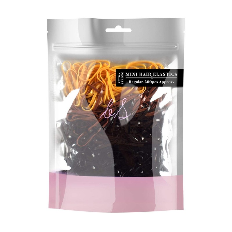 EXTRA STRONG 300 Mini Hair Rubber Elastics Multi Pack for