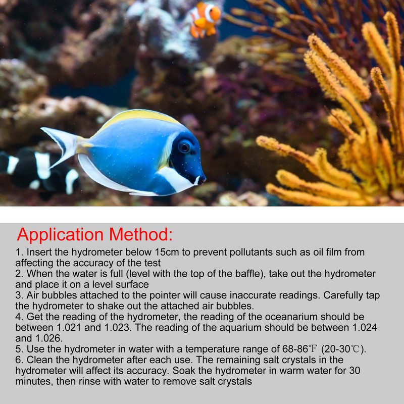 Accurate Sea Hydrometer Saltwater Salinity Meter Specific Gravity Test for