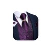 DiBanGu Men's Purple Paisley Vest Tie Set Silk Woven Suit