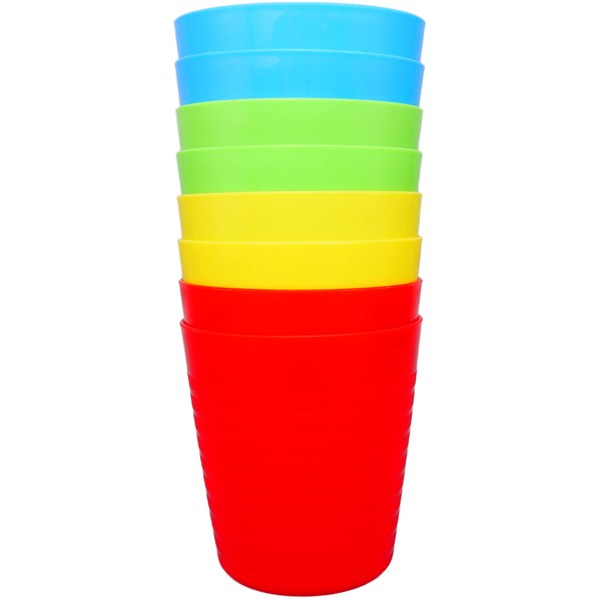 Bloomsworld 8 Toddler Plastic Cups Set, Reusable, BPA Free, Kids