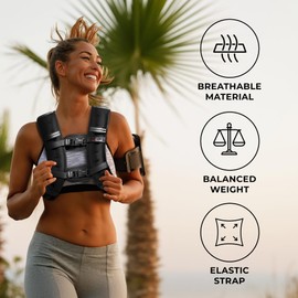 AmStaff Fitness Weighted Vest - Weight Vest for Running, Strength Training & Muscle Building, Features Reflective Stripe for Safe Outdoor Workouts (30lbs, Black)
