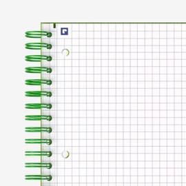 Hamelin 1 Subject, Graph Paper, Hard Cover Spiral Bound Grid Notebook, 4 Square Per Inch 150 Pages EMERALD Green 8.5"x11"