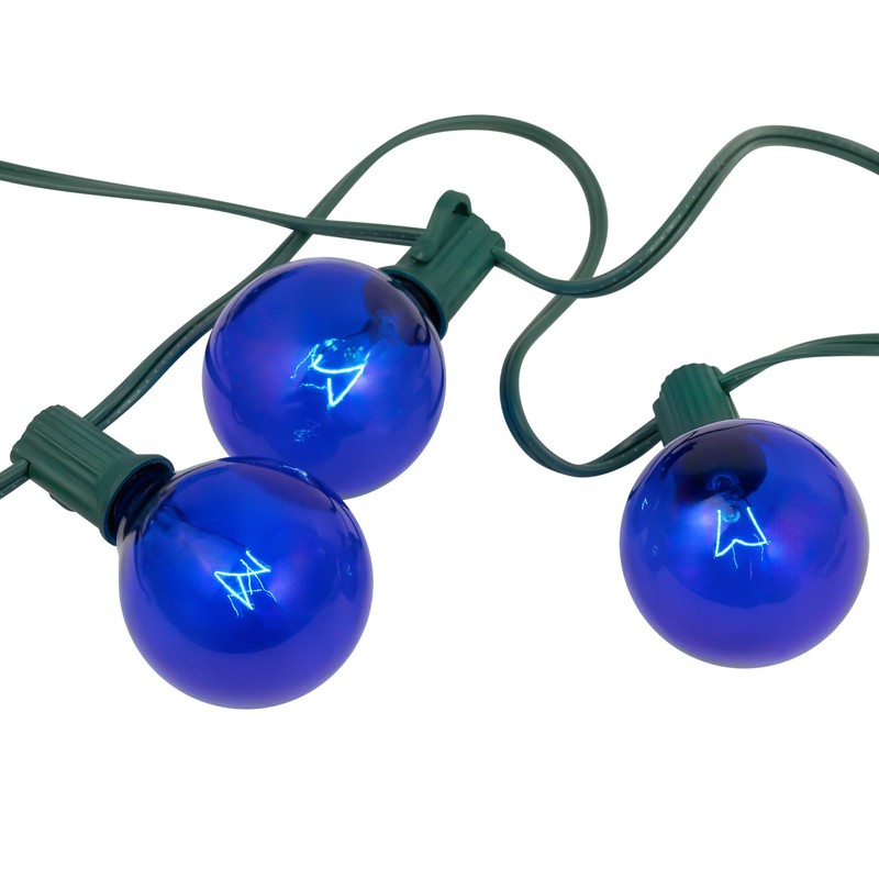 Northlight 10-Count Blue G50 Globe Christmas Patio Lights- 9ft, Green