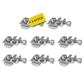 Avoltik Earth Clamp for PV Modules, Pack of 8, Solar Panel Clamps Made of Robust & High-Quality Aluminium, Rustproof & Durable PV Earth Clamp, Practical Solar Accessories with Lightning Protection