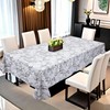 Vinyl Tablecloth with Flannel Backing 54x70inch Waterproof Non-Slip Grey Marble