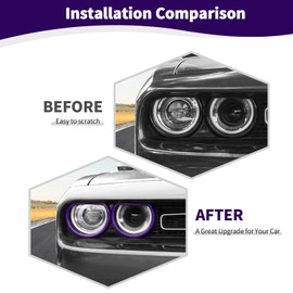 for Challenger Headlight Cover Trim Fit for Dodge Challenger 2015-2023 Purple Exterior Accessories 4pcs