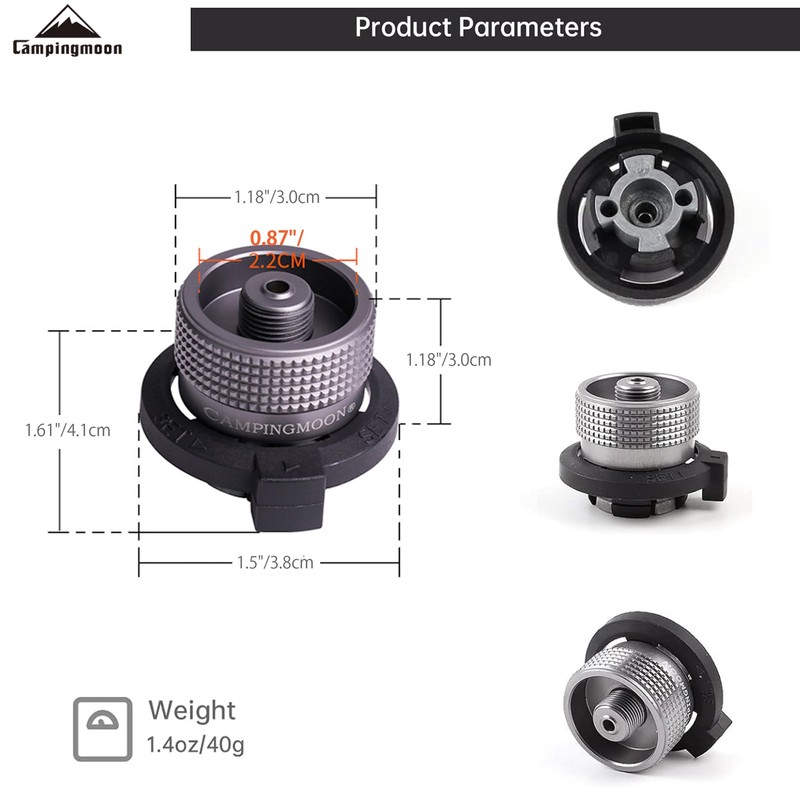 CAMPINGMOON Butane Nozzle Converter Adapter Simple Lockable for Nozzle Bottle