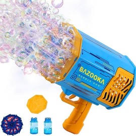 Bubble Machine, 2024 Upgraded Bubble Machine,  69 Holes Automatic Bubbles Machine for Kids Adults Outdoor Toys Gift for Birthday Wedding Party Bubble Blaster for Indoor Bubble Blower bubbly  blaster:_Limited Edition Rocket Bubble Machine - purple