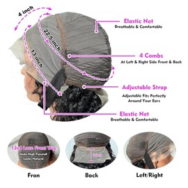 Wear and Go Glueless Wigs Human Hair Pre Plucked Pre Cut 13X4 HD Lace Closure Water Wave Human Hair Wigs for Black Women 200 Density 16 inch