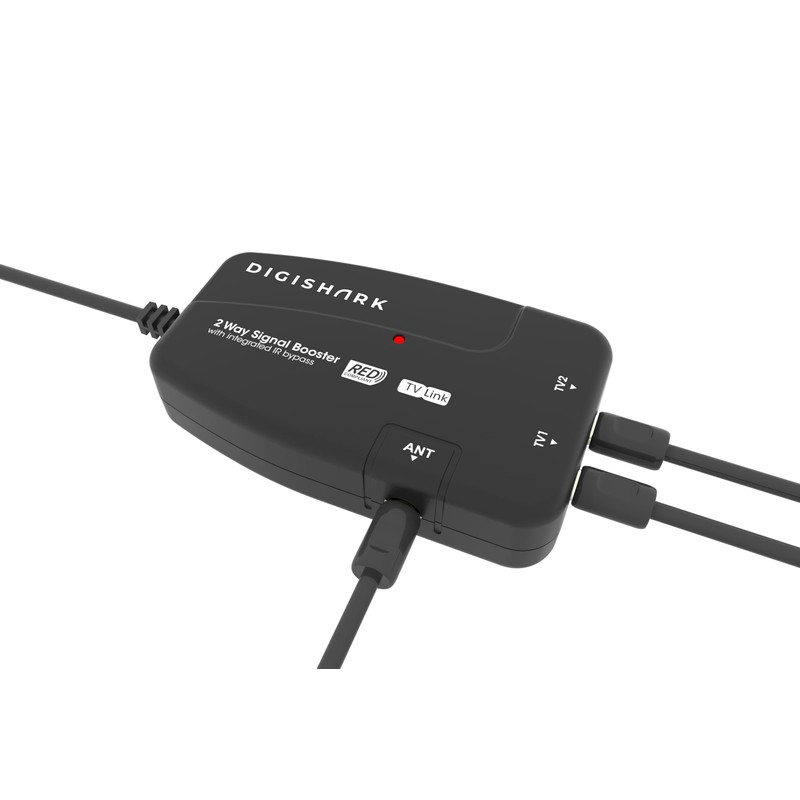 DigiShark 2 Way TV Aerial Signal Booster&Splitter Amplifier, Improves Picture