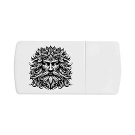 'Green Man Portrait' Pill Box with Tablet Splitter (PI00034225)