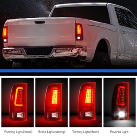 Gubebaili LED Tail Lights Assembly Fit for GMC Sierra 1500 (Only SL, SLE, SLT, WT) 2007-2013, for Sierra 2500 3500HD 2007-2014, Only Fit for 3500HD Single Rear Wheel Model, Black Housing Red Lens