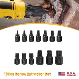 Unbranded Screw Extractor Kit Damaged Screw Remover Set Easy Out Drill Bits Bolt Stud 13x