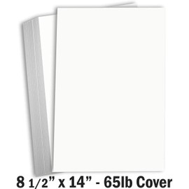 Hamilco White Legal Cardstock Paper 8 1/2" x 14" Card Stock 65lb Cover 50 Pack (Bright)