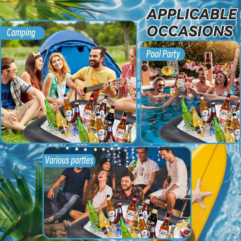 ABSOK Inflatable Ice Buffet Serving Tray Cooler for Drinks &