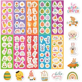 500pcs Easter Stickers for Kids Assorted Bunny Easter Egg Chick Design Easter Basket Suffers Party Favors Easter Classroom Stickers