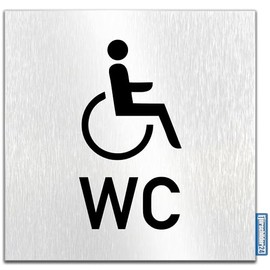 Türschilder24 Aluminium Dibond Door Sign 120 x 120 x 3 mm Wheelchair / Changing Room 100% Made in Germany (Wheelchair + WC)