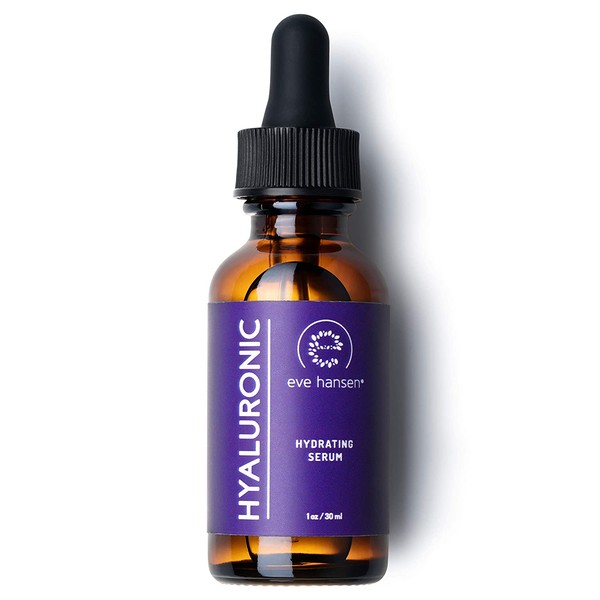 Eve Hansen Hydrating Hyaluronic Acid Serum for Face with Vitamin C, Vitamin E, Green Tea | 72% Organic Firming Facial Moisturizer, Anti-Wrinkle, Skin Plumper (1 oz)