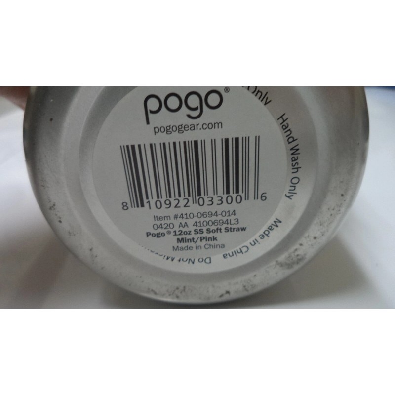 POGO 12 Oz MINT PINK Stainless Steel Vacuum Insulated WATER