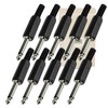 10 x Jack Socket TRS 6.35 mm Mono Plug for