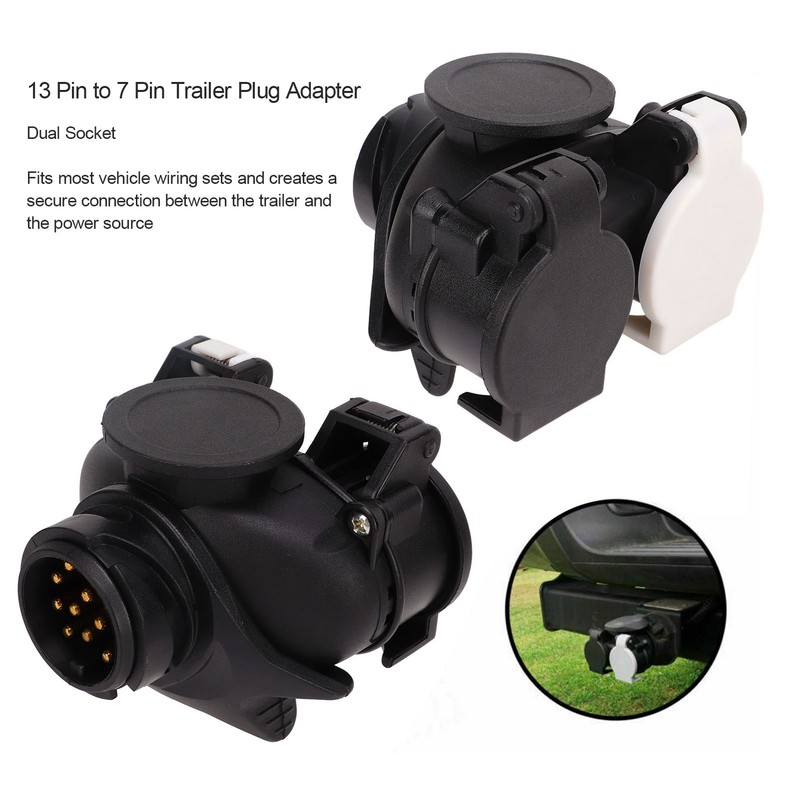 13 Pin to 7 Pin Trailer Plug Adapter Dual Socket