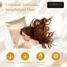 FORBDNSILK 100% Pure Mulberry Silk Pillowcase | Luxury 30 Momme 6a Grade for Ultimate Hair and Skin Care | Hidden Zipper | Mesh Bag Included | (Caramel, Queen (U.S. Standard))