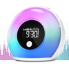 QingHong Kids Wake Up Light Alarm Clock with Bluetooth Speaker,