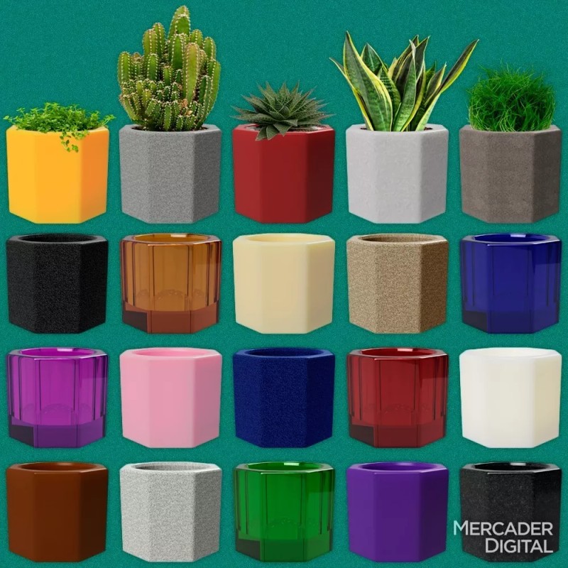 Mercader Digital Molde Silicón Octagonal Maceta Hielo Vela Hexagonal Vaso