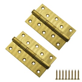 Gold Square Door Hinges 3mm Thick Solid Stainless Steel Ball Bearing Door Hinges Heavy Duty Hinges (Pack of 2)