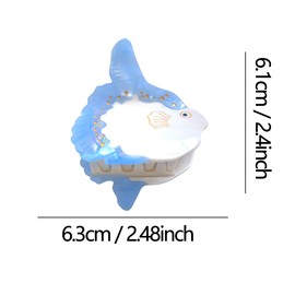 Fantasy Globefish Hair Clip,Cute Fish Acetate Claw Clips,Big Hair Clips for Women,Blue