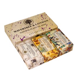 Wavertree & London Duo Gift Box (2 Bars) - 7oz Goats Milk and Beach Scented Moisturizing Triple Milled Natural Soap Bars - Pure Plant Oil Soap Bars for All Skin Types