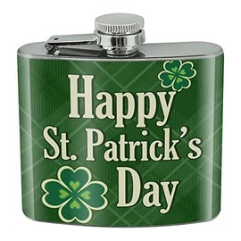 Happy St. Patrick Day Stainless Steel 5oz Hip Drink Kidney Flask