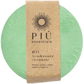 Acondicionador para Crecimiento Capilar en Barra con Romero y Jojoba, Natural, Todo Tipo de Pelo, 70 gr, Vitaminas A, F, B1, B2, B3 y C, Aceites Esenciales de Romero, Jojoba y Cedro