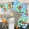 141PCS Sage Green Baby Blue Gold BalloonS Garland Arch Kit