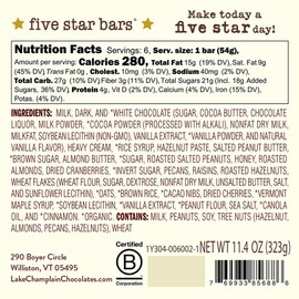 Lake Champlain Chocolates Five Star Bars, 6 Piece Variety Pack, 11.4 Ounces