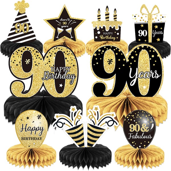 9 Pieces 90th Birthday Decoration 90th Birthday Centerpieces for Tables