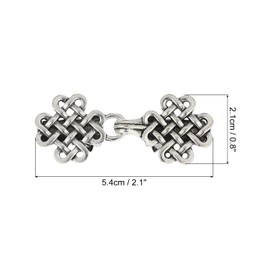 PATIKIL Cloak Clasp, 2Pcs Alloy Vintage Sweater Clips Retro Cardigan Buckles Sew on Hooks for Clothing Dress Shawl Collar Brooches and Pins, Style 5