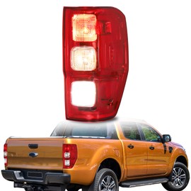 Vomal Tail Light Assembly Compatible With Ford Ranger XL 2019 2020 2021 2022 2023 Halogen Light with Wiring Harness & Bulb Rear Brake Lamp Taillight w/o Blind Spot Passenger Right Side