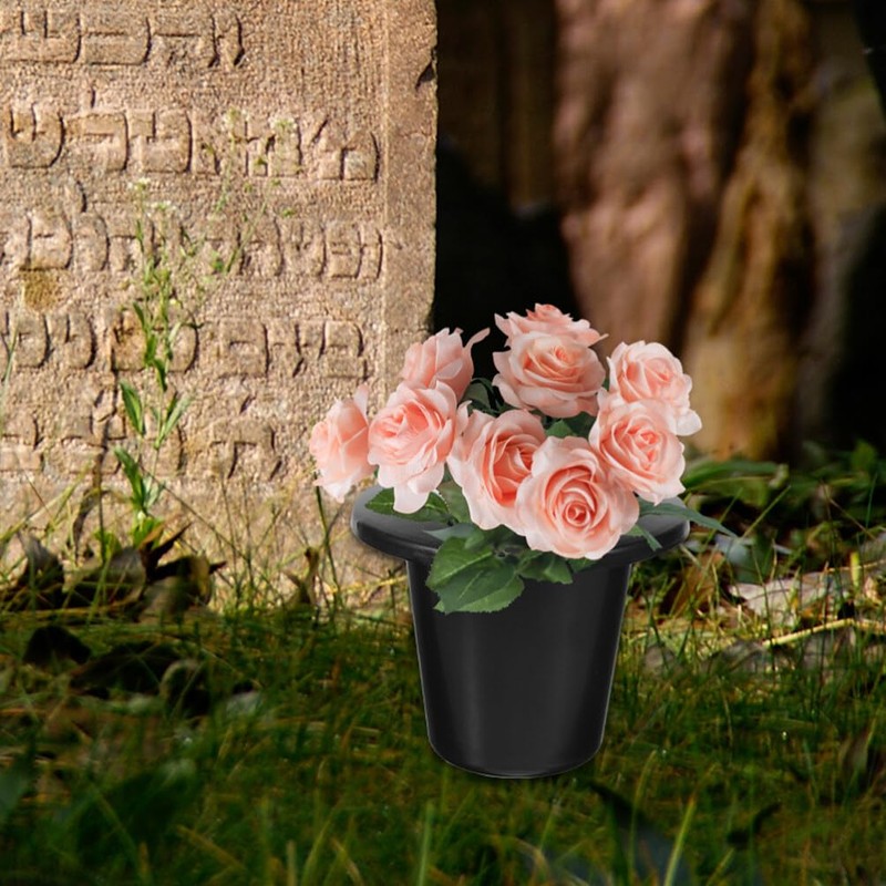 HANABASS Cemetery Grave Vase Inserts: 8pcs 16 Holes Cemetery Flowers