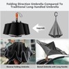Lejorain Large Reverse Umbrella -50 Inch Windproof Folding Inverted Umbrella