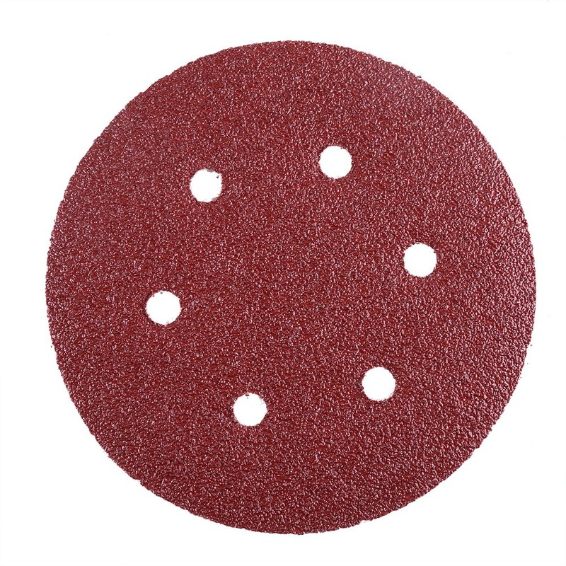 LotFancy 6-Inch 6-Hole 40 Grit Sanding Disc - Hook and
