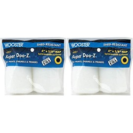 Wooster Brush R282-3 Deluxe Trim Roller, 2-Pack Refill, 3/8-Inch Nap, 3-Inch Pack of 2