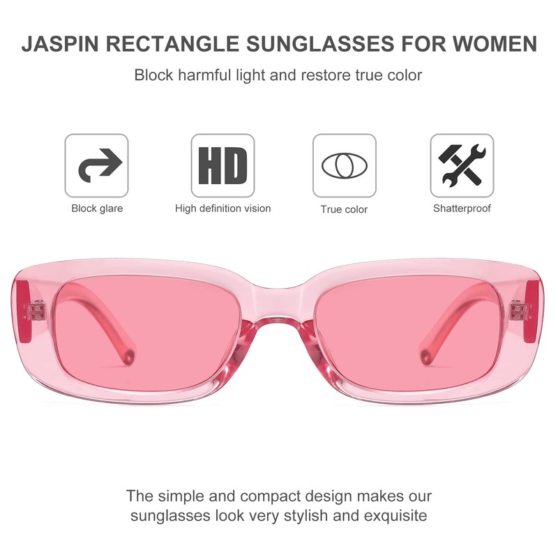 JASPIN Rectangle Sunglasses for Women Men Trendy Y2k Retro 90s