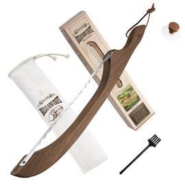 Bread Knife Package Slicer for Sourdough Bread, 16.5" Premium Wooden Bow Design, Premium Stainless Steel Serrated Saw, Cutter for cutting Loaf, Sandwich, Bagels, Homemade Bread & more - Black Walnut