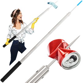 Frebuta Trash Picker Upper Grabber Extra Long,62 Inch Trash Pickup Tool Heavy Duty Stainless Steels Tip Lightweight Reinforcement Debris Nabber Litter Picker Grabber Durability Sponge Handle